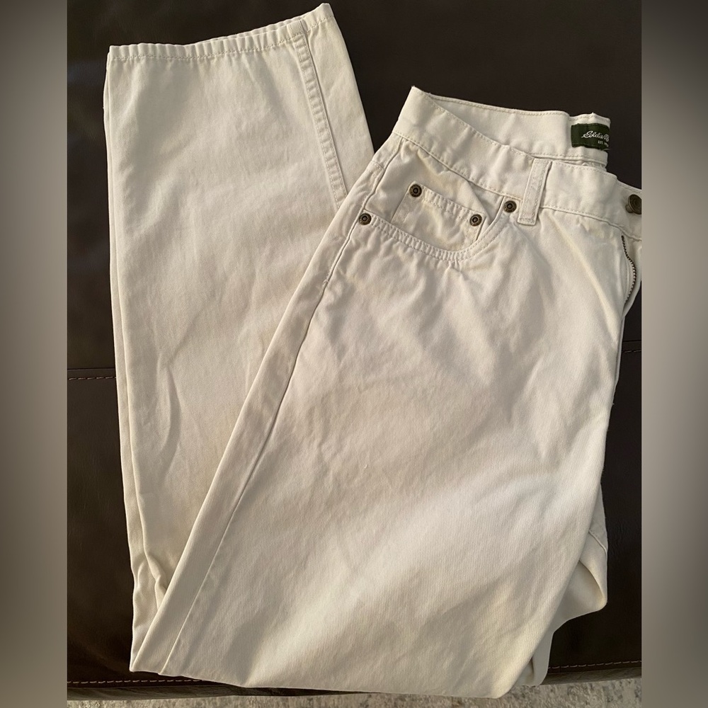 Eddie Bauer - Classic 5 Pocket - Chino Khaki Jeans - 100% Cotton - Size 4